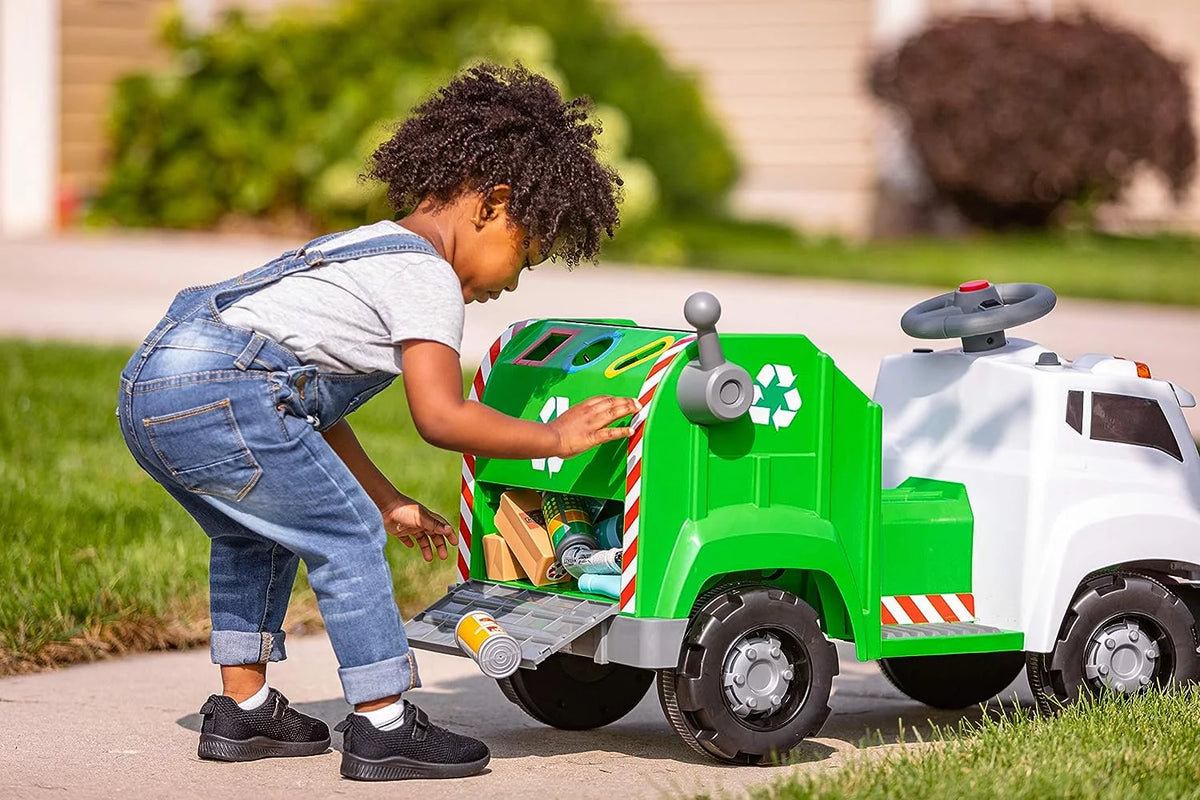 Toddler Recycling Truck Ride On Toy with 6 Volt Battery and Charger Y495