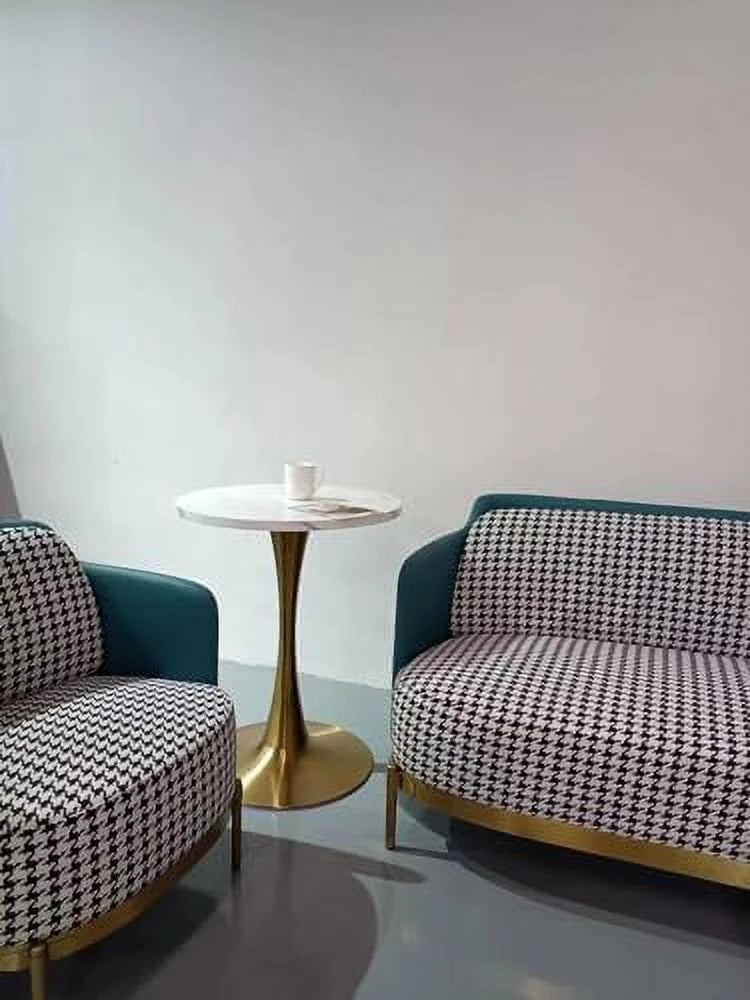 Round Gold Coffee Table Dining Table Side Table for 2-4 P5650