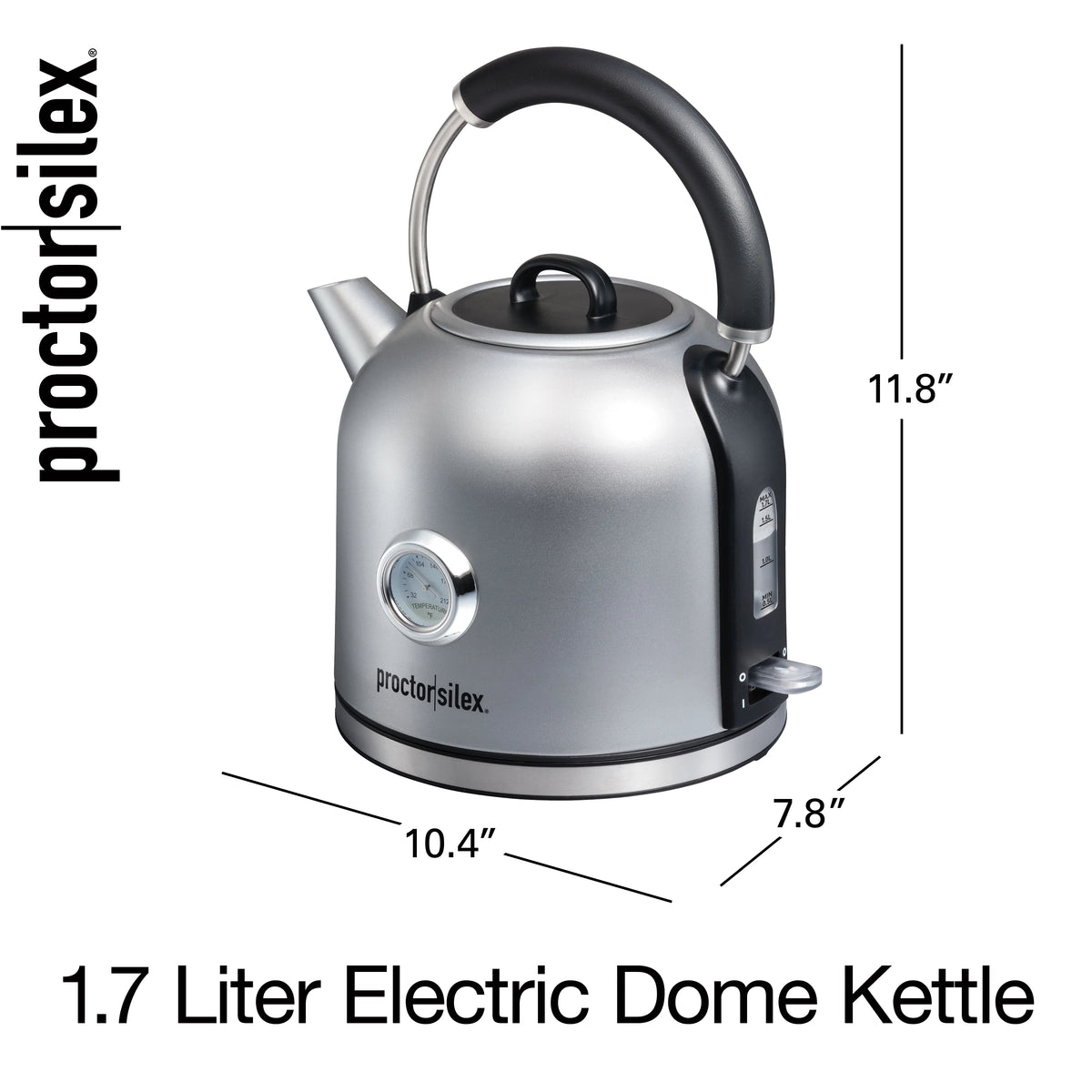 Electric Dome Kettle 1.7 Liter Stainless Steel A589587