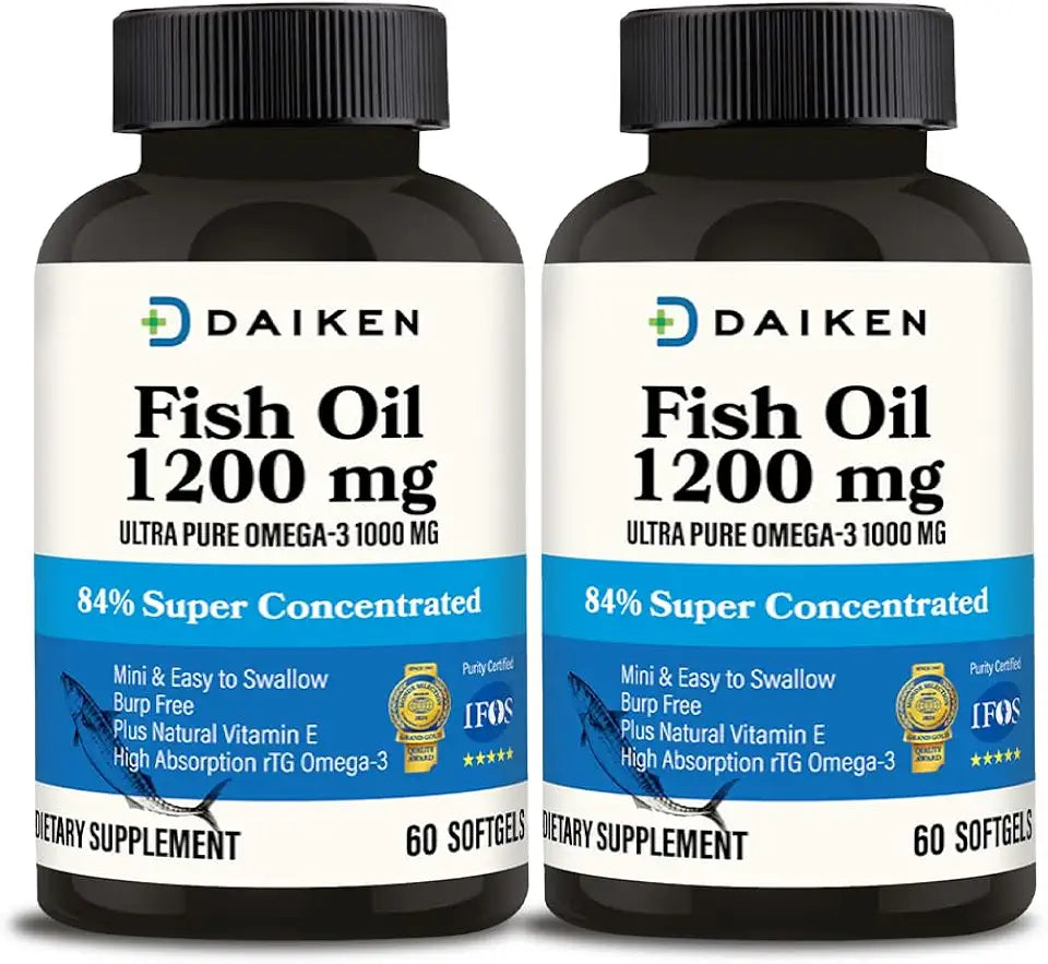 Mini Fish Oil 1200 mg rTG Omega 3 60 Softgels K291