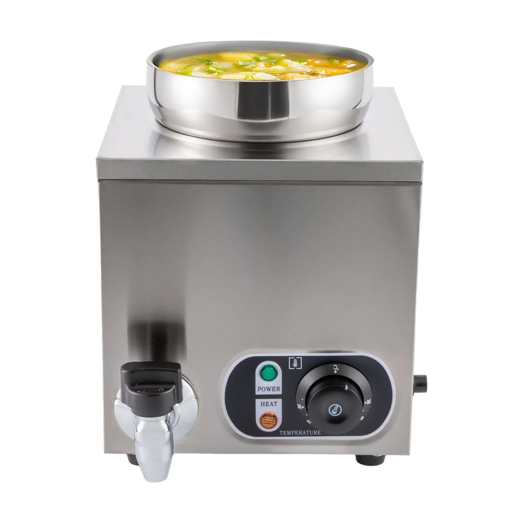 Commercial Soup Warmer Electric Food Warmer, Stainless Steel Countertop Soup Pot with Tap T795