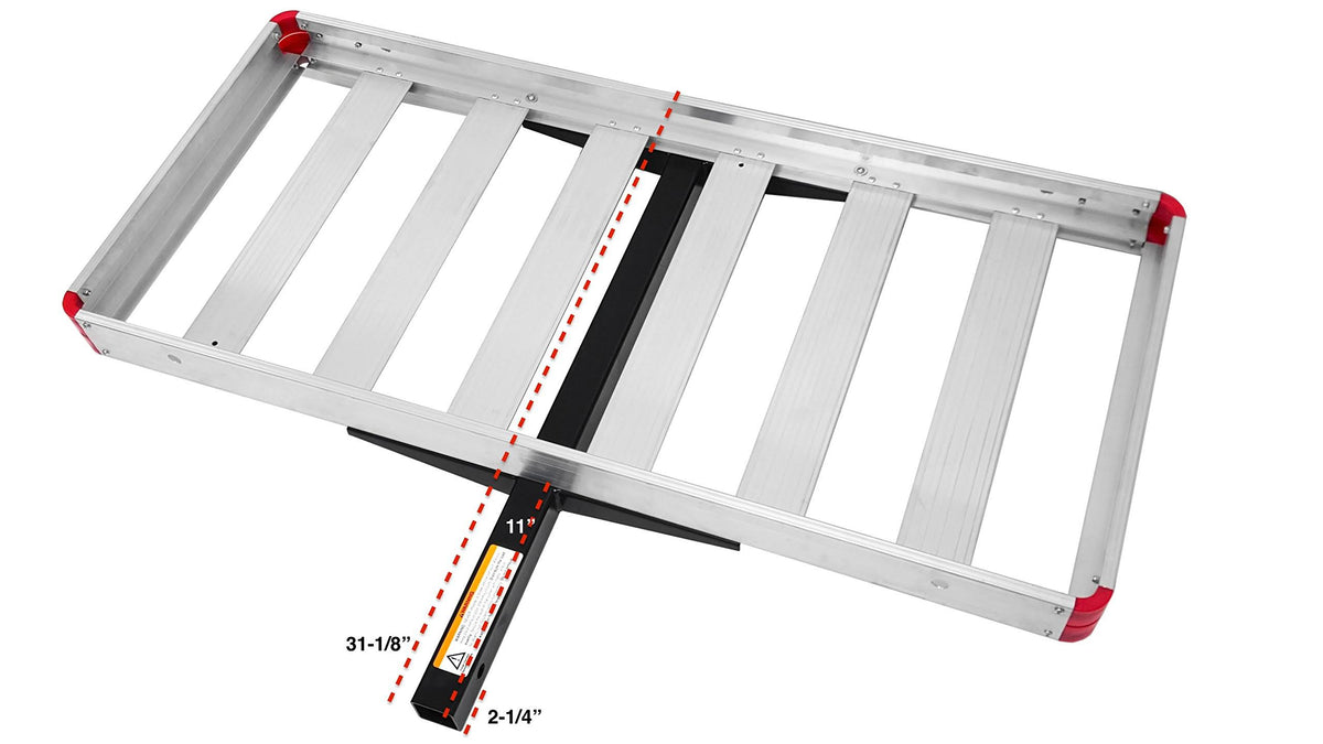 Hitch Mount Aluminum Cargo Carrier 500 lb Capacity N118