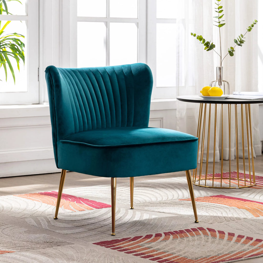 Tan Velvet Upholstered Accent Chair Z5577
