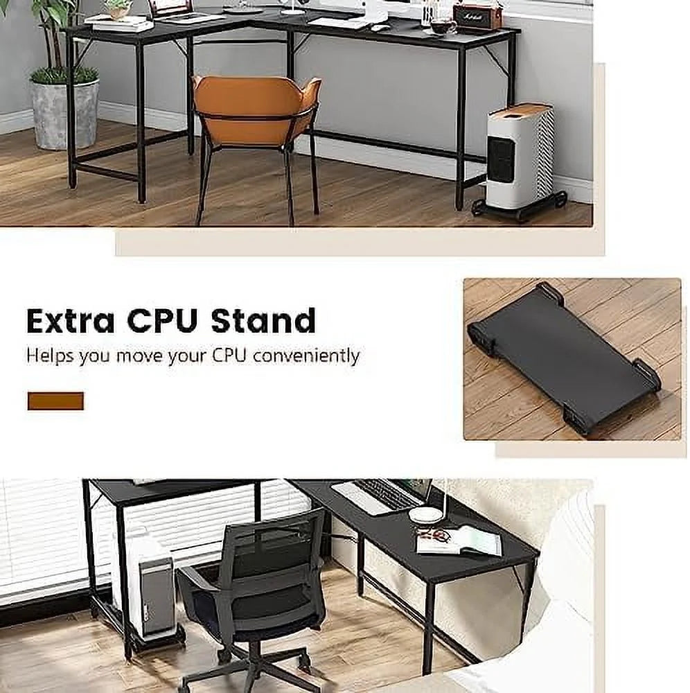 L-Shaped Office Desk with Power Outlets Y5129