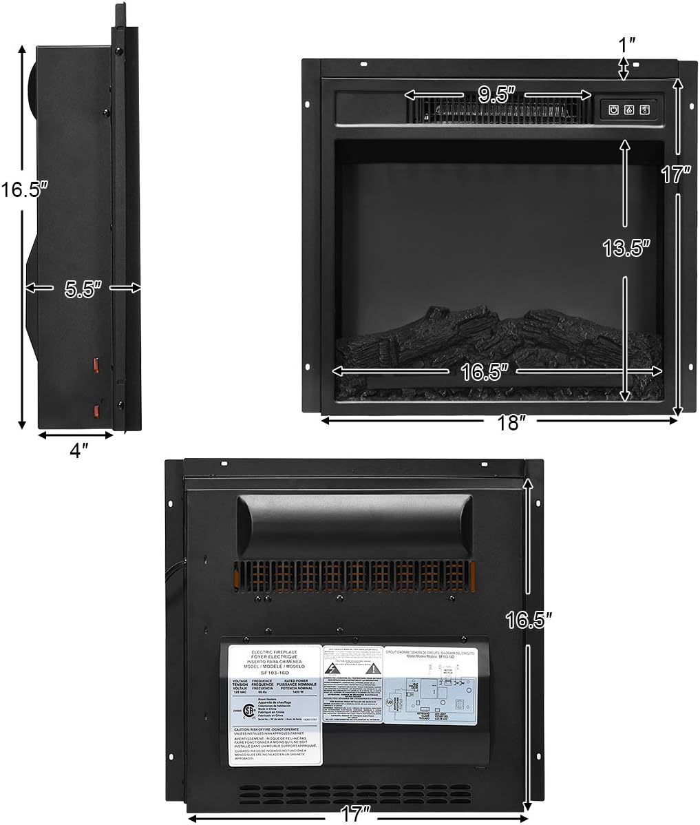 Fireplace Stand Media Storage Cabinet Console with Electric Fireplace with Remote Control J441556