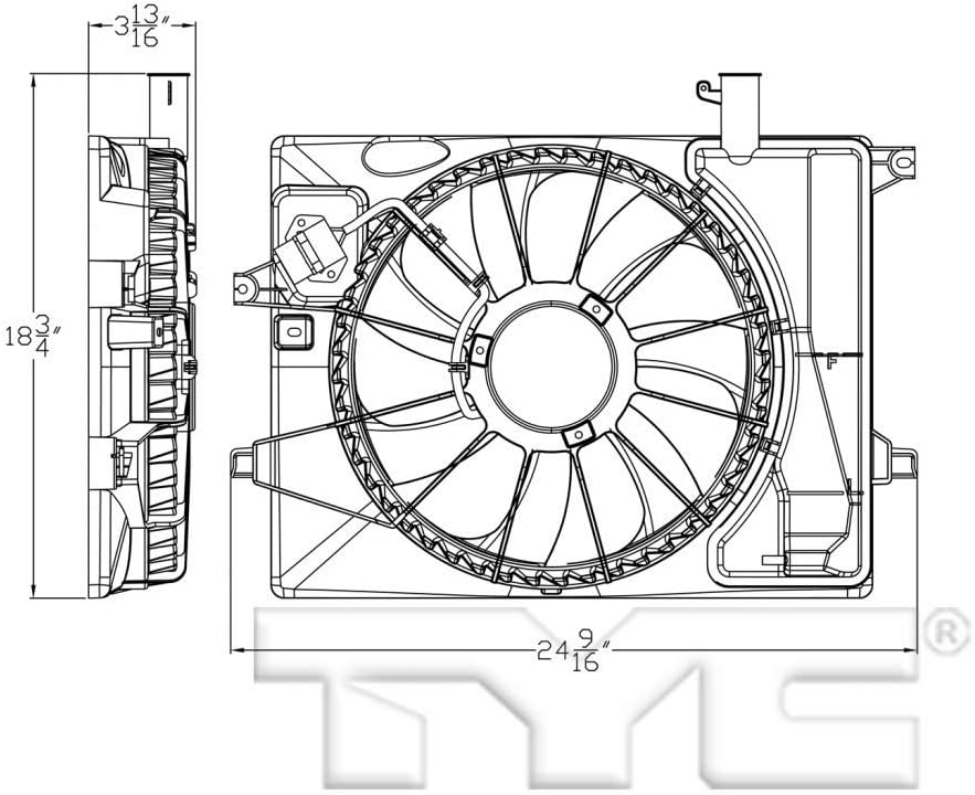 Radiator and A/C Condenser Fan Assembly 2014 2015 2016 S860455