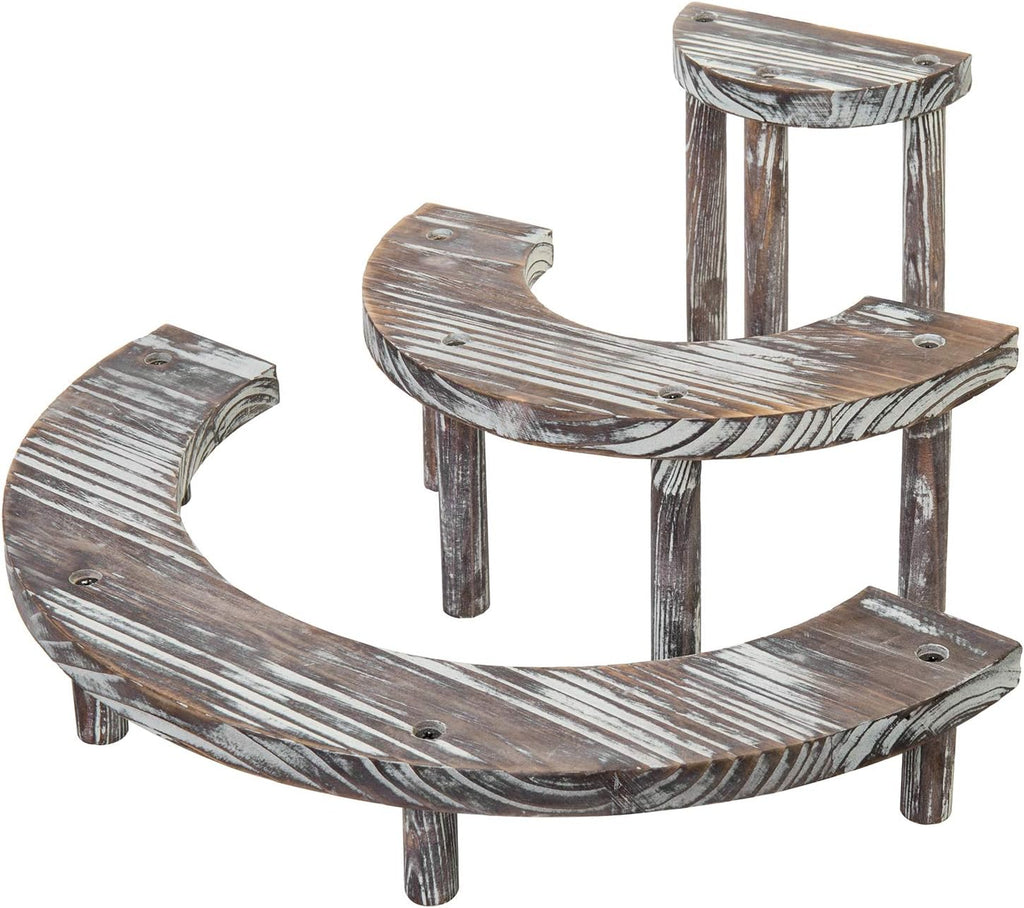 3 Tier Rustic Torched Wood Cupcake Stand R82955
