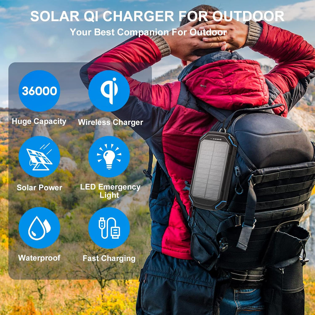 36000mAh Qi Wireless Solar Power Bank L967454