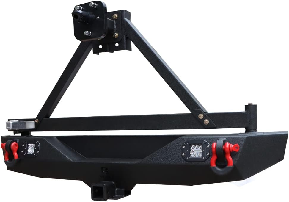 Front and Rear Bumper with LED Lights and Tire Carrier and Winch Plate I7624