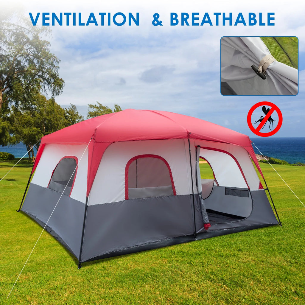 10 Person Waterproof Cabin Tent with Rainfly A166077