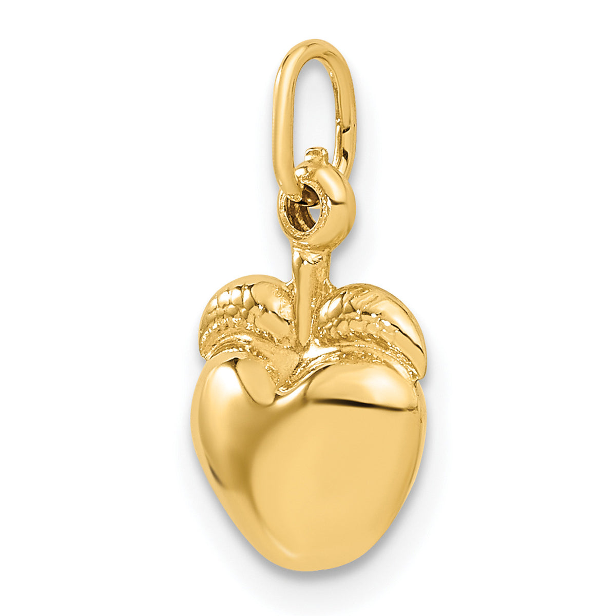 14K Yellow Gold Apple Pendant Charm E39419