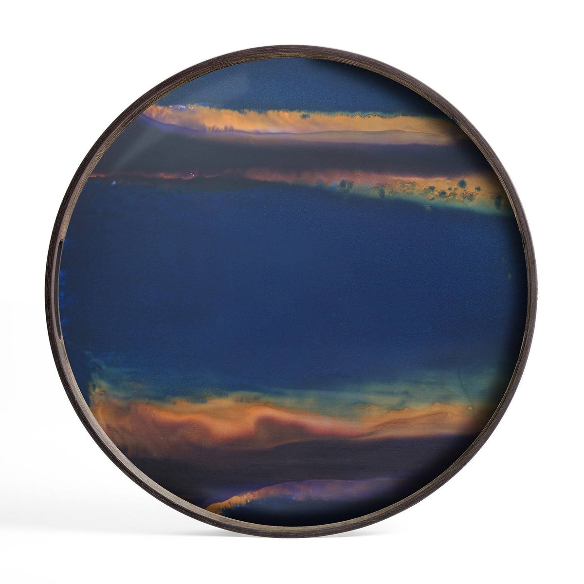 Indigo Organic Glass Round Tray H504212