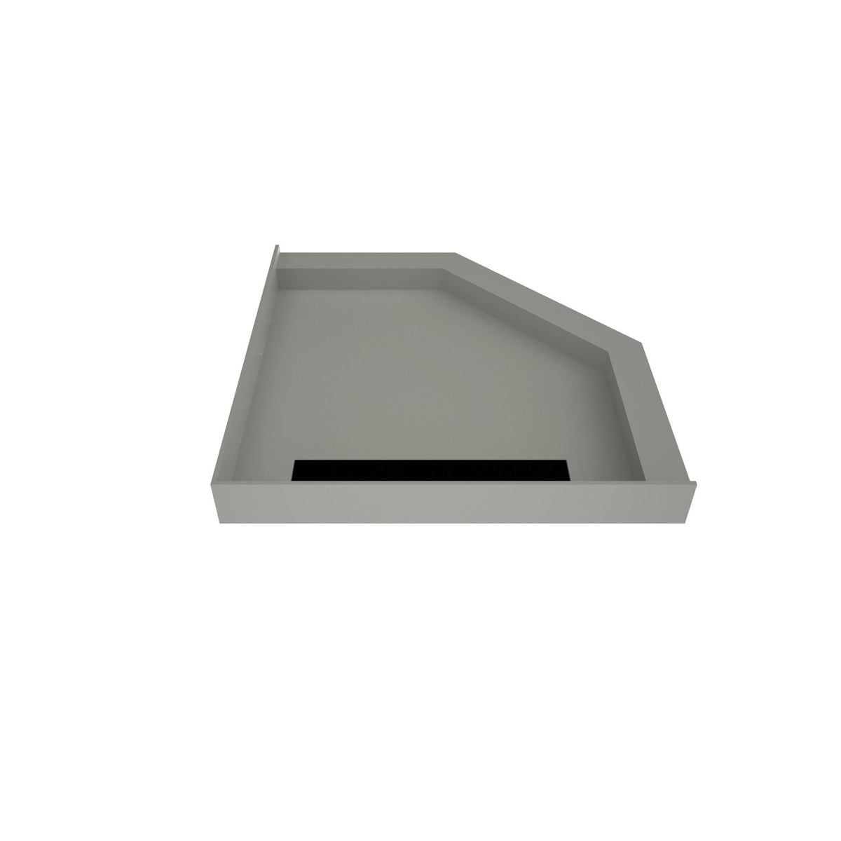 36x22 Neo-Angle Triple Threshold Shower Base with Drain Grate X758315