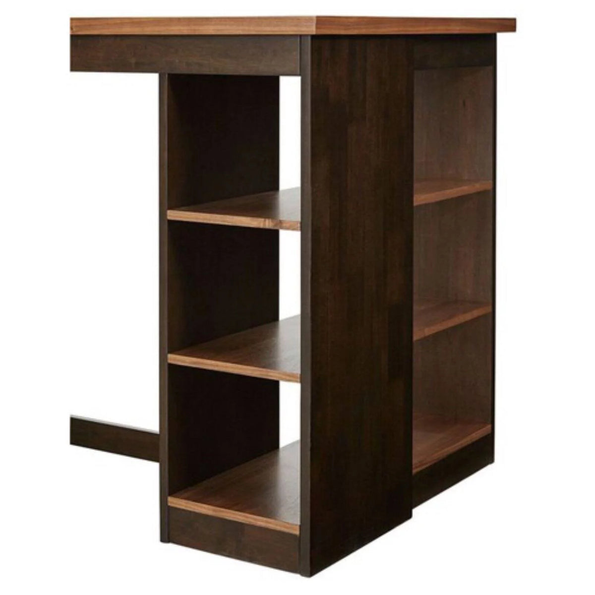 Wood Counter Storage Table in Walnut Brown E740701