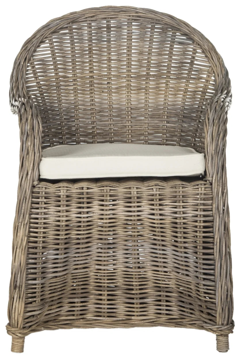 Grey Wicker Outdoor Club Chair H617451
