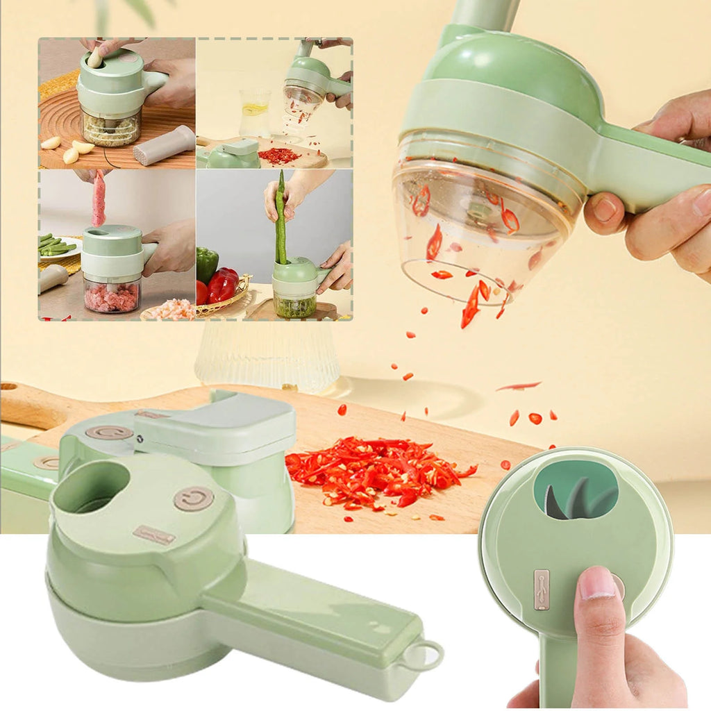 4 In 1 Rechargeable Electric Vegetable Cutter Food Processor A8620