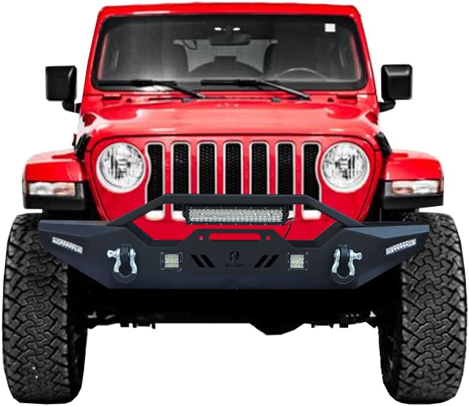 Front and Rear Bumper with LED Lights and Tire Carrier and Winch Plate I7624