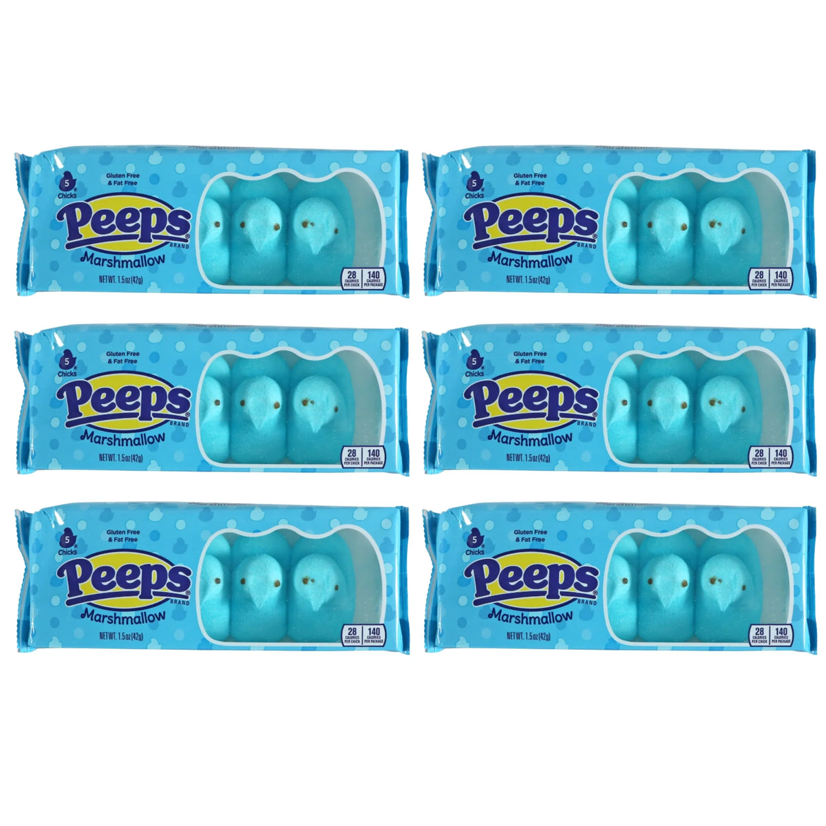 Blue Marshmallow Chicks 1.5 oz Pack of 6 U66717