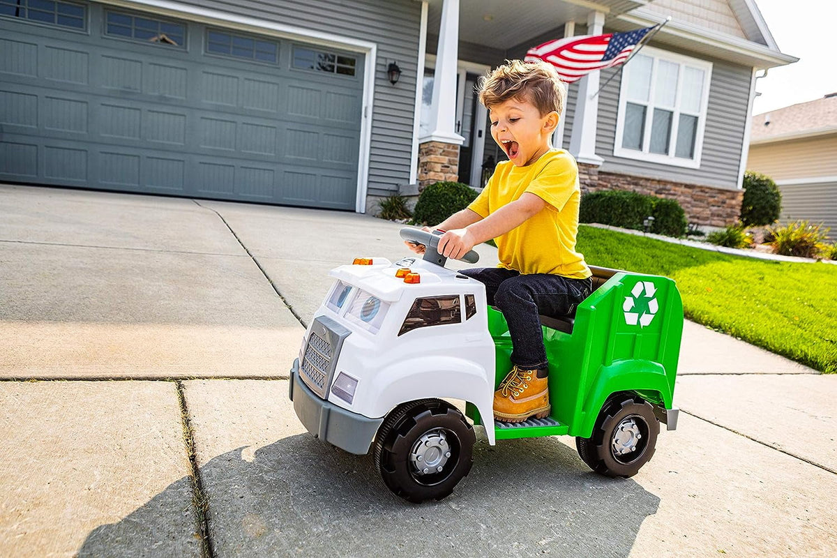 Toddler Recycling Truck Ride On Toy with 6 Volt Battery and Charger Y495