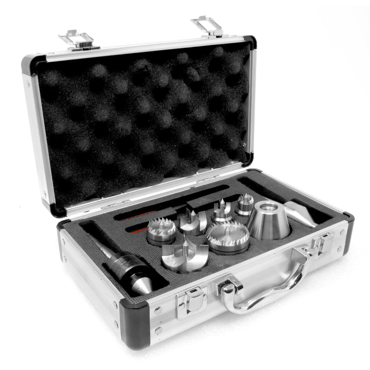 9-Piece Wood Lathe Drive and Live Center Kit with Aluminum Case F87090