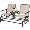 2 Person Patio Glider Loveseat with Center Table F1278