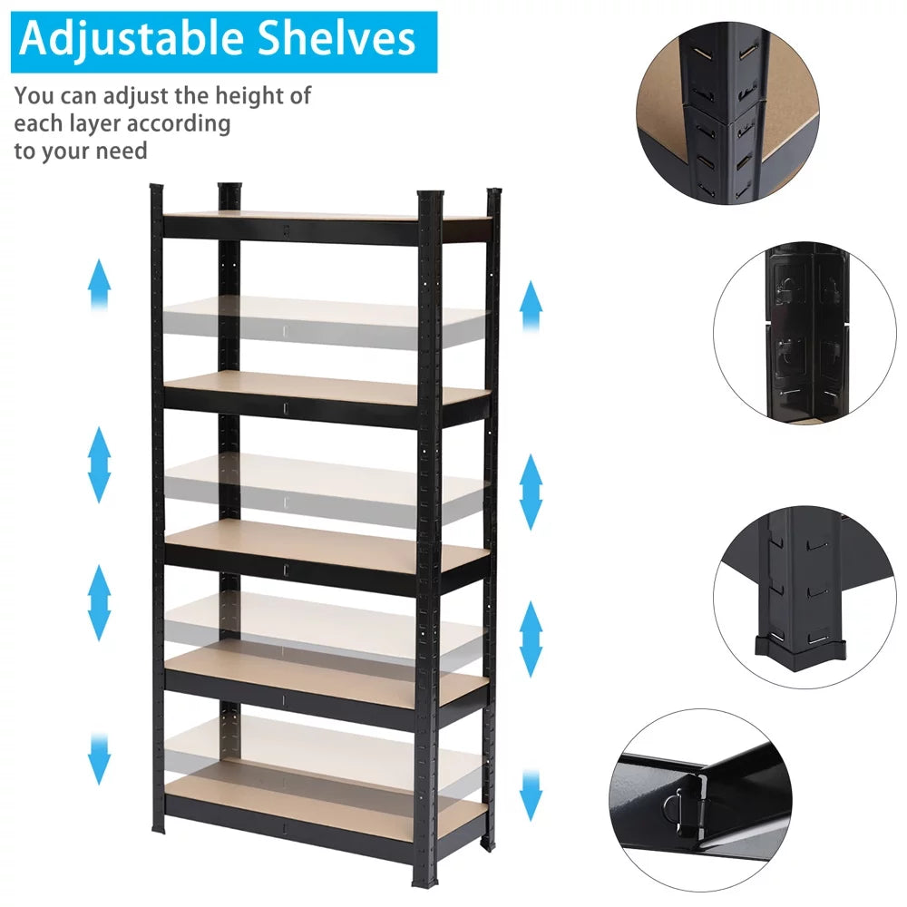 5 Tier Adjustable Metal Storage Shelving Unit Y3836