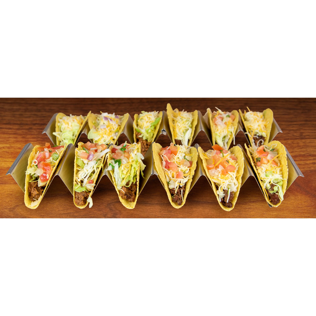 Stainless Steel 4-Piece Taco Holder Tray Set M87155