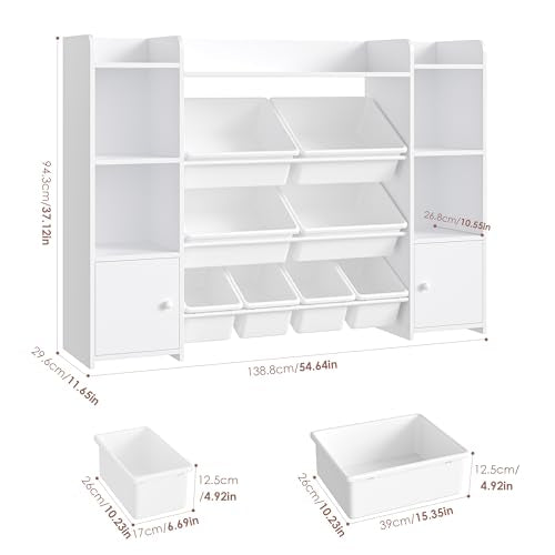 Pink 8 Toy Bins Storage Organizer with Shelf F1255