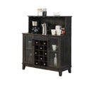 Charcoal Wine Bar Cabinet with Glass Doors R445956