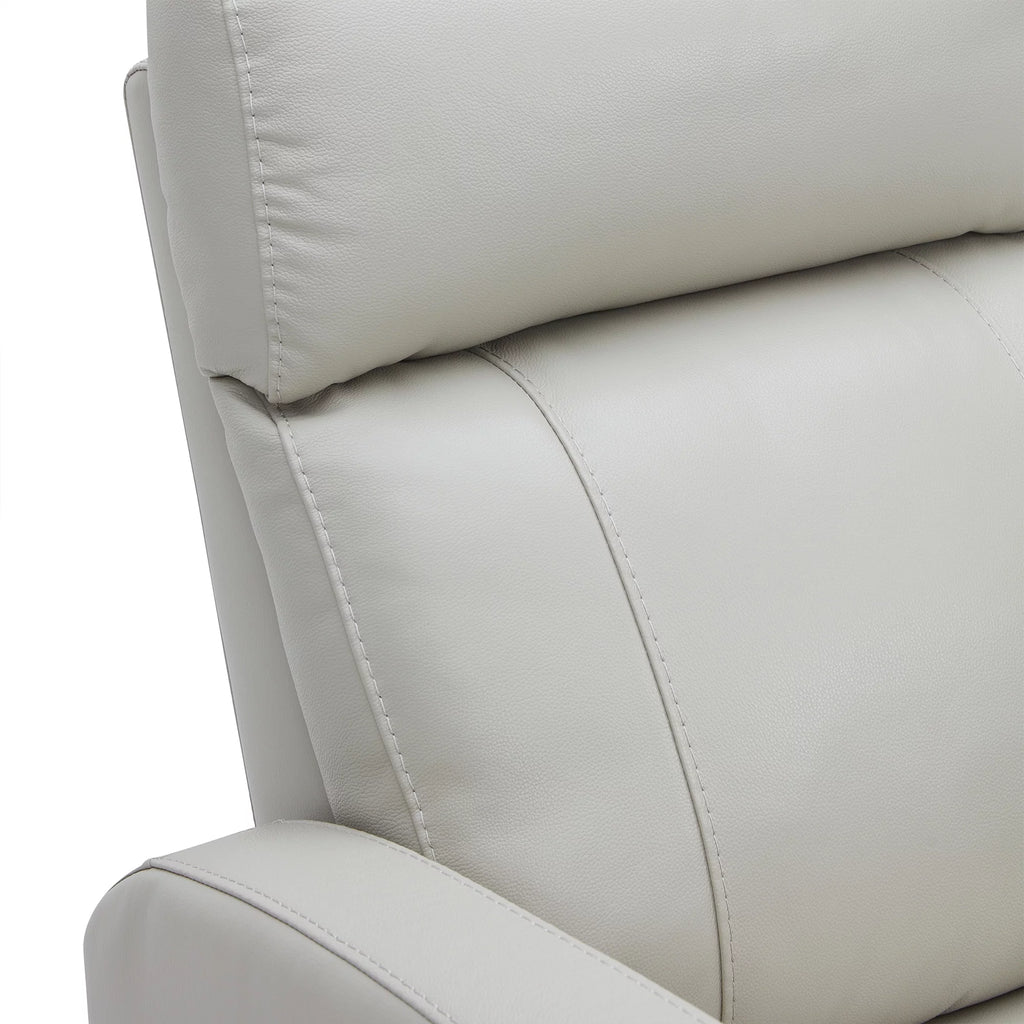 White Leather Power Swivel Glider Recliner W6069