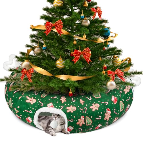 Cat Tunnel Bed Christmas Tree Skirt for Indoor Cats N915769