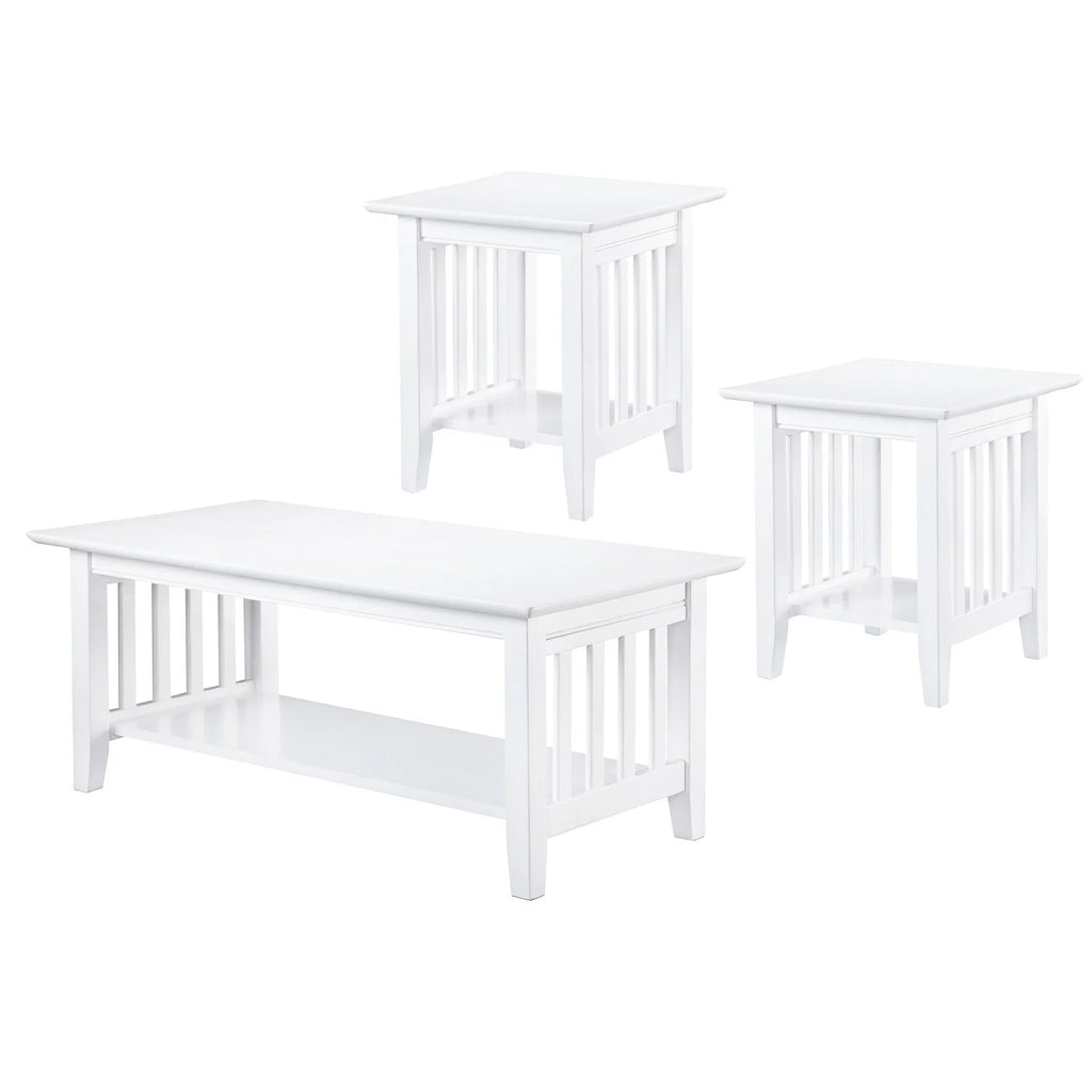 White 3 Piece Coffee Table Set P92942