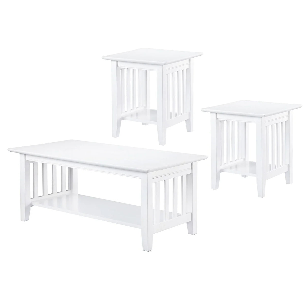 White 3 Piece Coffee Table Set P92942