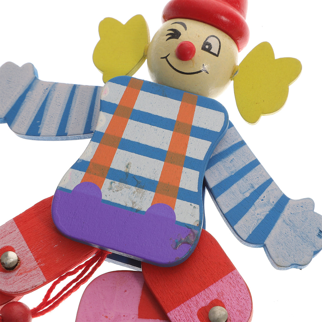 2Pcs Wood Clown Marionette Puppet Toy W9518