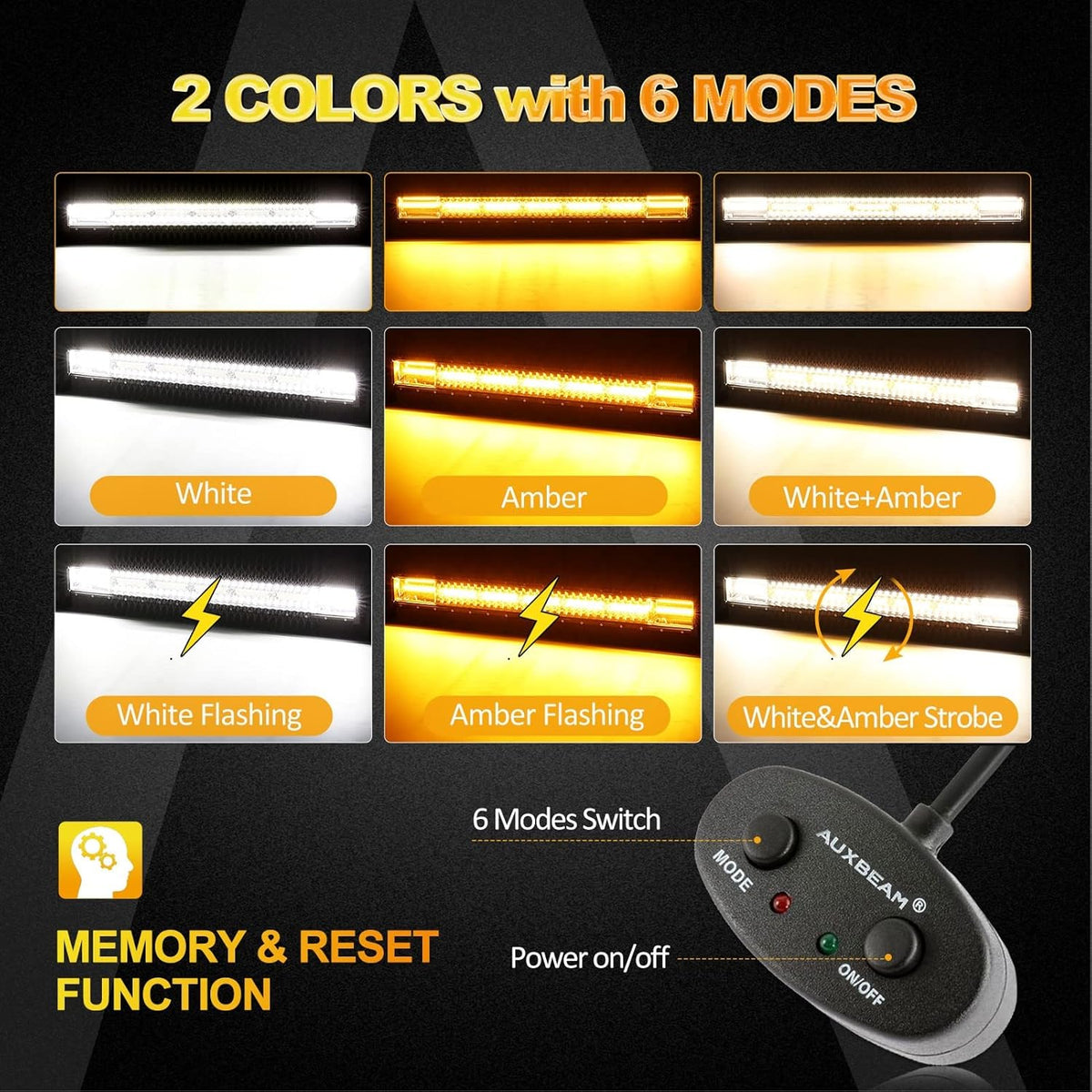 32 Inch Amber White LED Light Bar S742