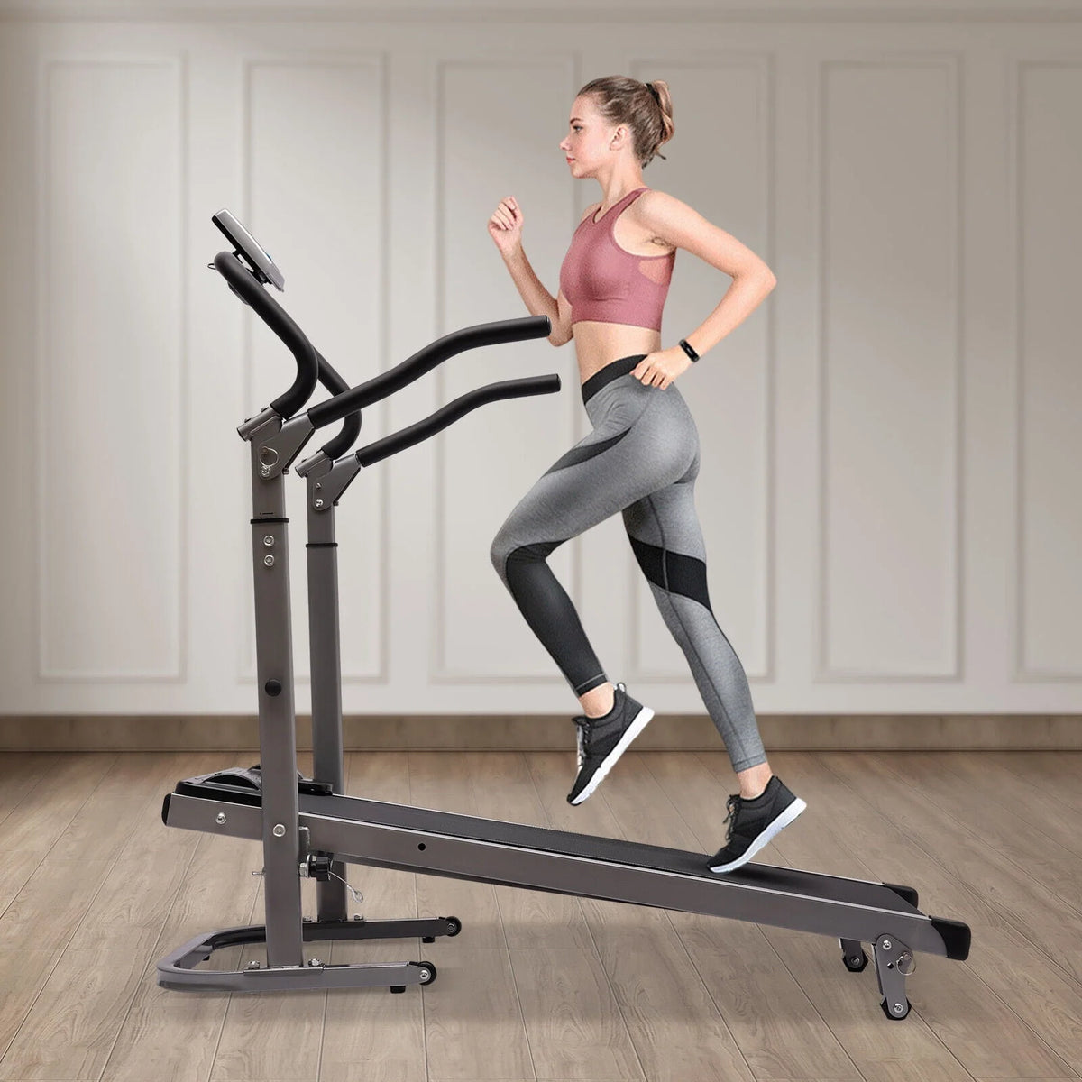 Folding Treadmill Low Noise Pink Q116