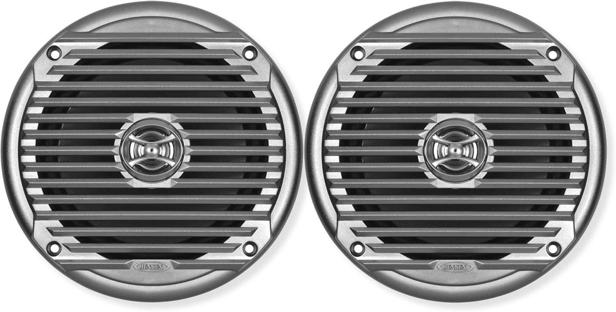 Pair of 6.5" Coaxial Waterproof Silver Speakers, 60 Watts Max Power, Pack of 2 J119941