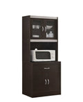 Brown Kitchen Cabinet with Top and Bottom Enclosed Cabinet Space U371247