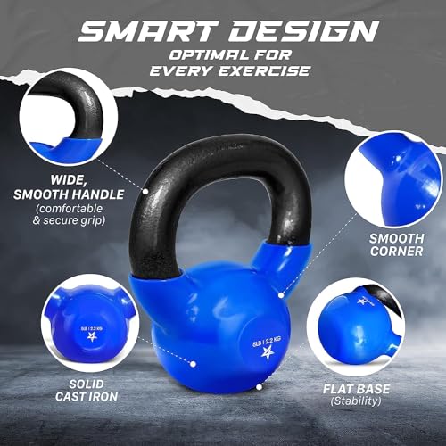 5-100 LB Vinyl Coated Cast Iron Kettlebells N303647