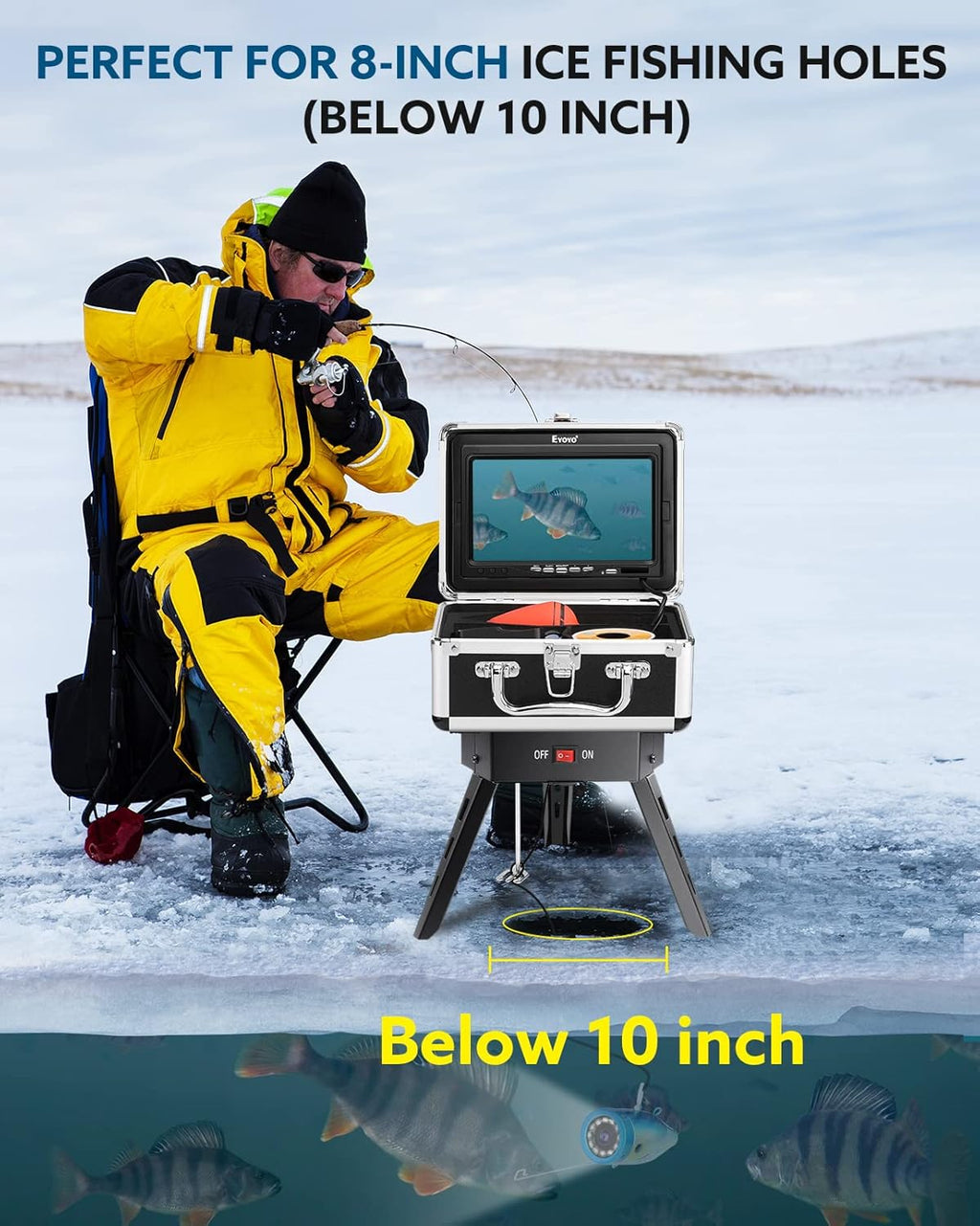 Underwater Fishing Camera Positioner 360° Degree Rotation Tripod with Remote Control Metal Housing Y28223