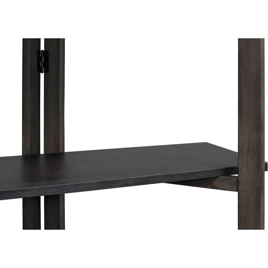 Dark Brown Solid Wood Bookcase Room Divider O757