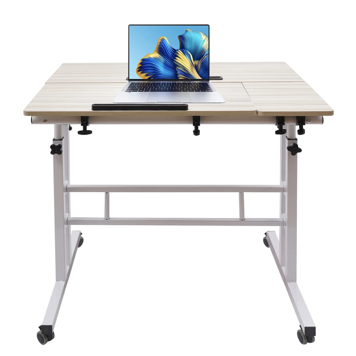 Adjustable Mobile Stand Up Desk with Footrest Y19838