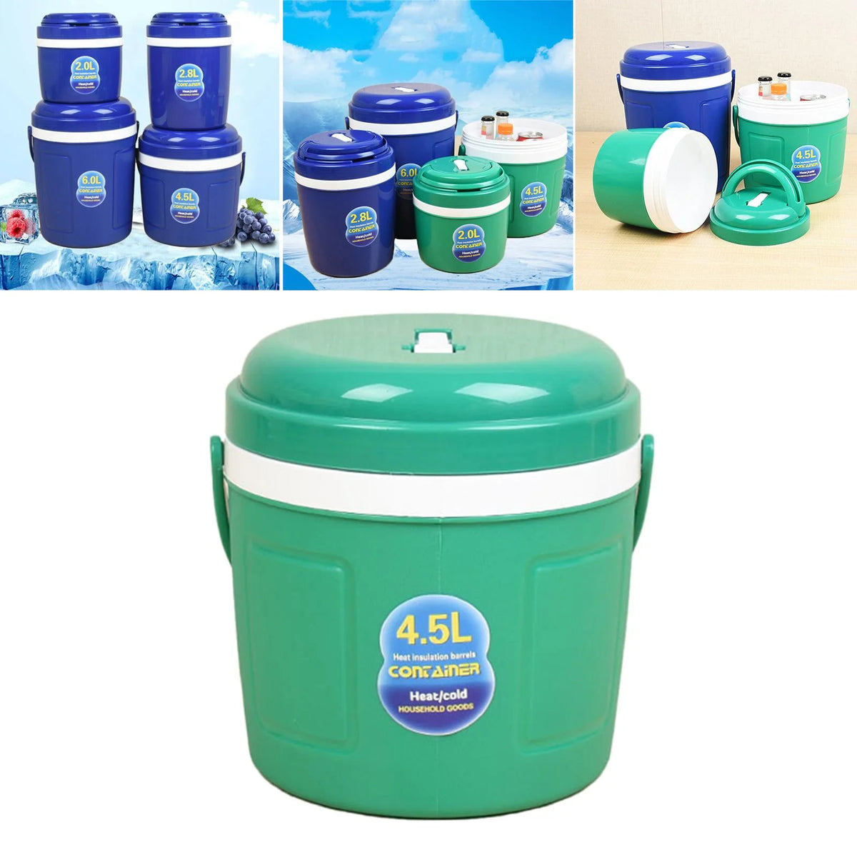 Green Insulated Beverage Bucket 4.5L K481