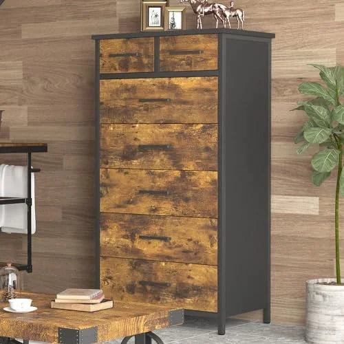 6 Drawer Industrial Wood Dresser E4886