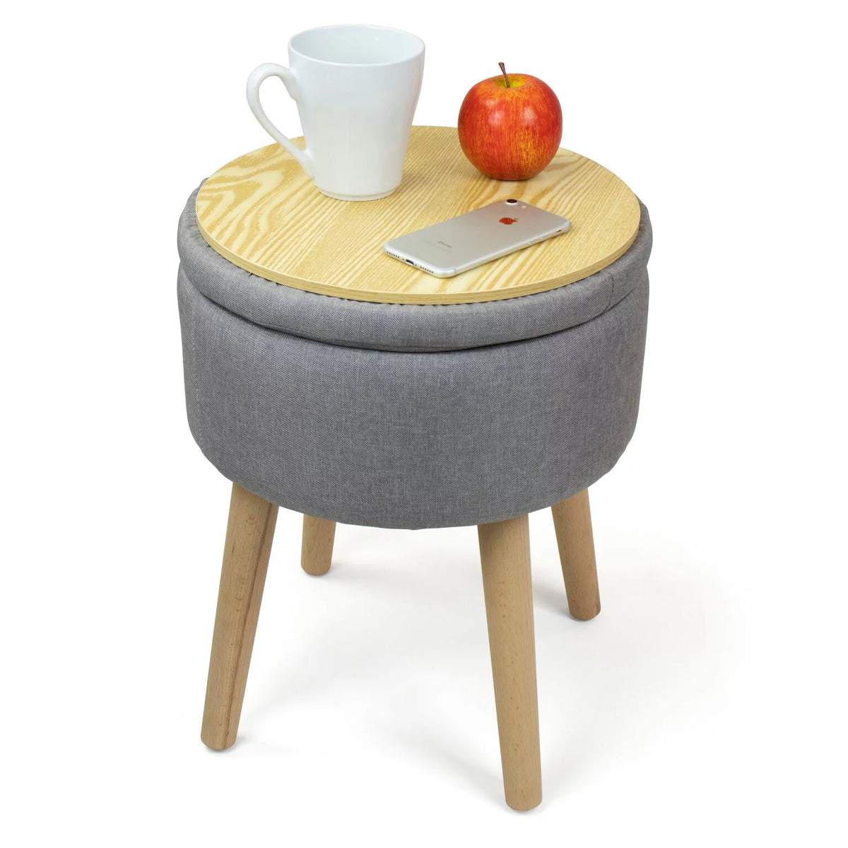 14" Round Storage Ottoman with Tray T262