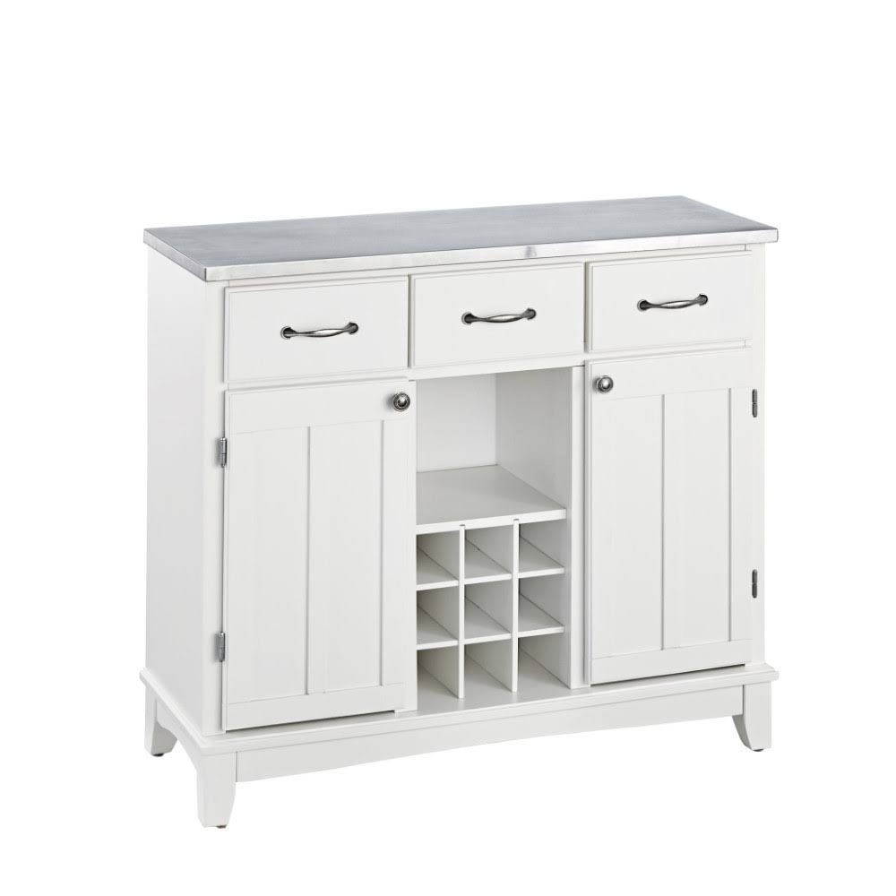 White Buffet with Stainless Steel Top V72945