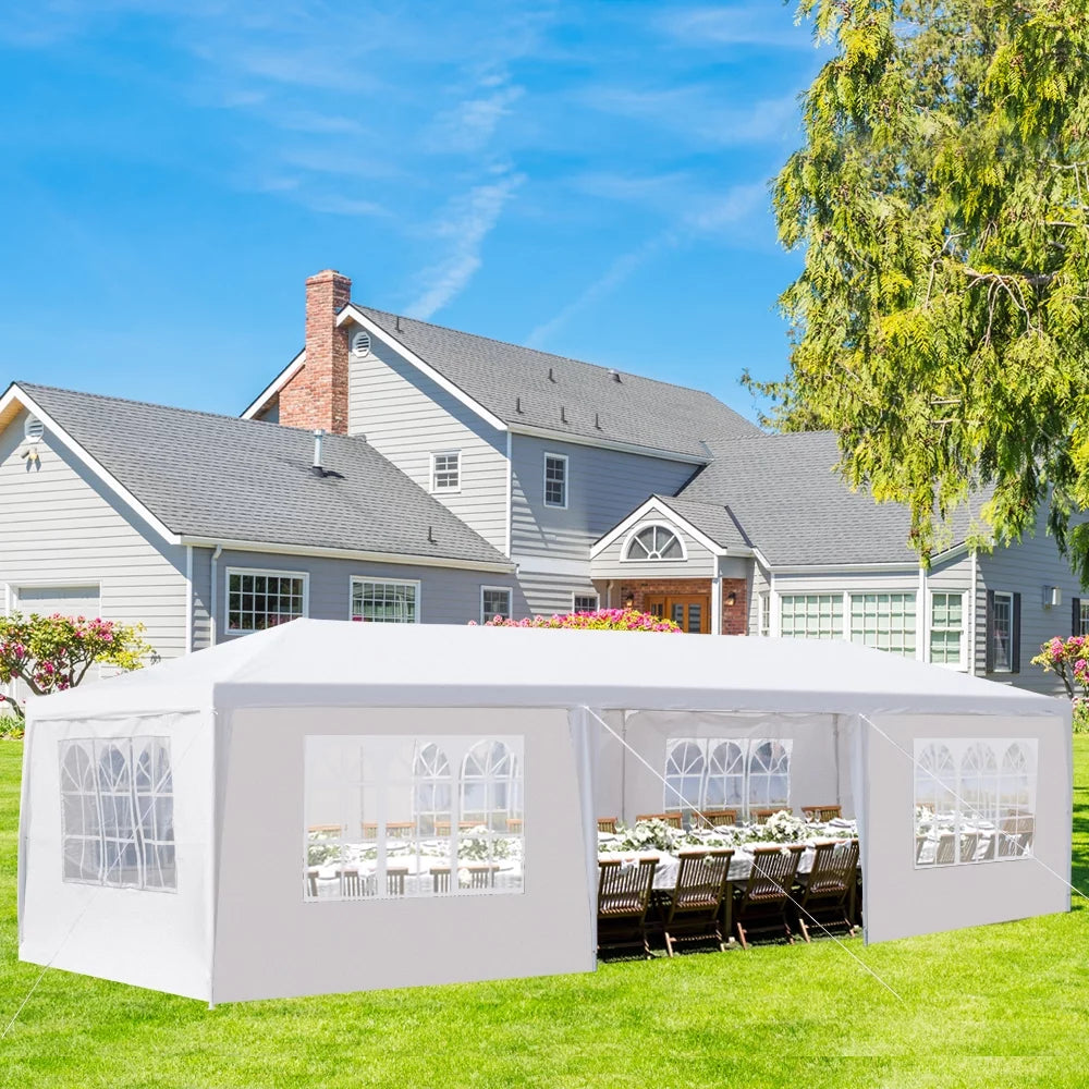 10' x 30' Canopy Tent with 7 Walls White Y514