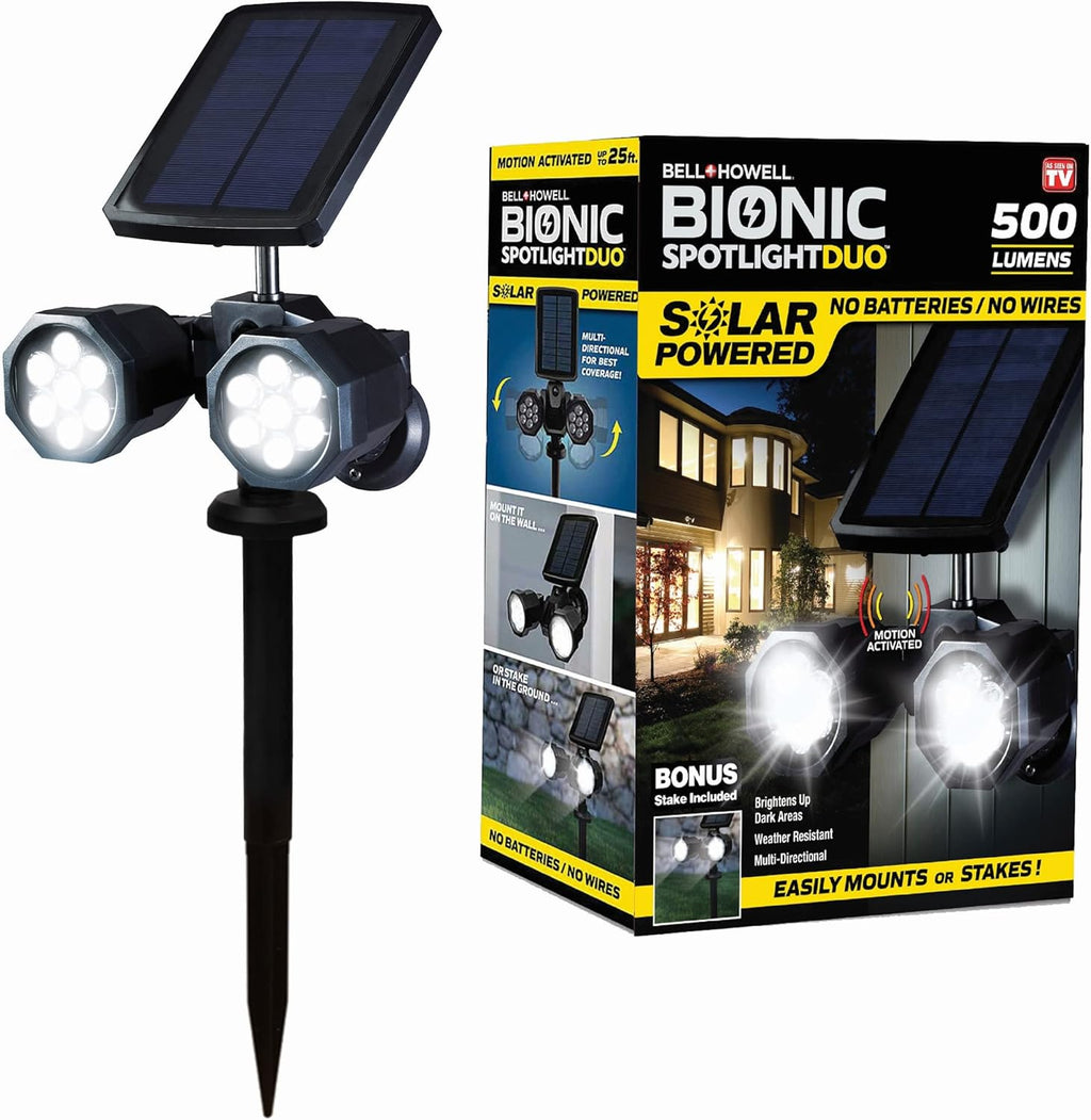 Solar Lights Outdoor with Motion Sensor 14 LED Waterproof Landscape Spotlights Set of 2 F3985