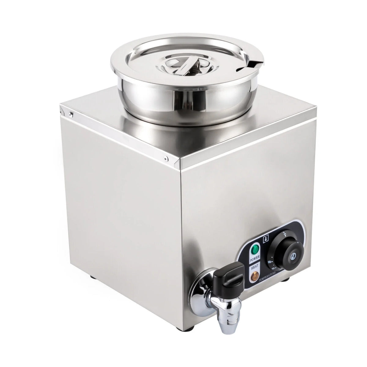 Commercial Soup Warmer Electric Food Warmer, Stainless Steel Countertop Soup Pot with Tap T795