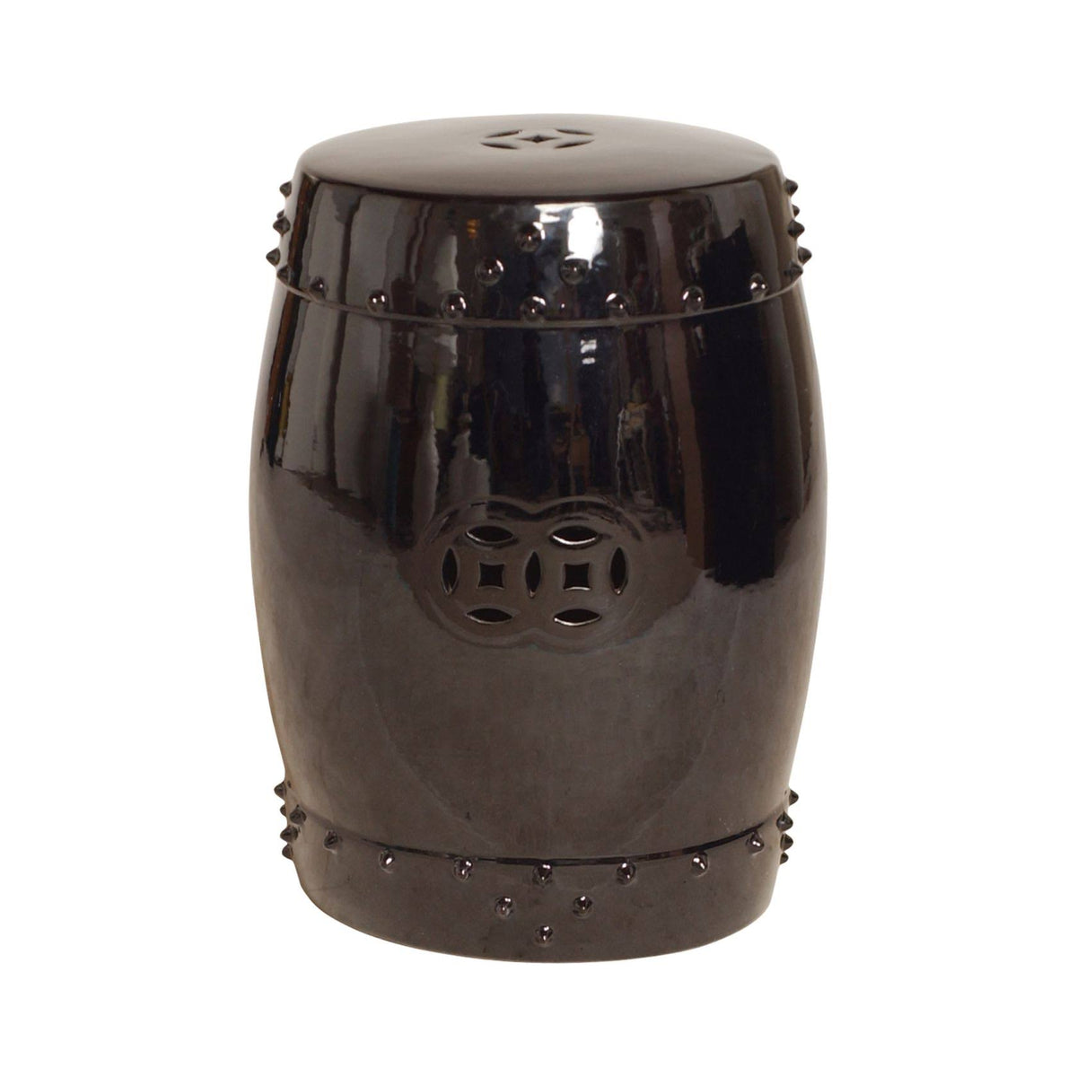 Black Large Drum Stool O233